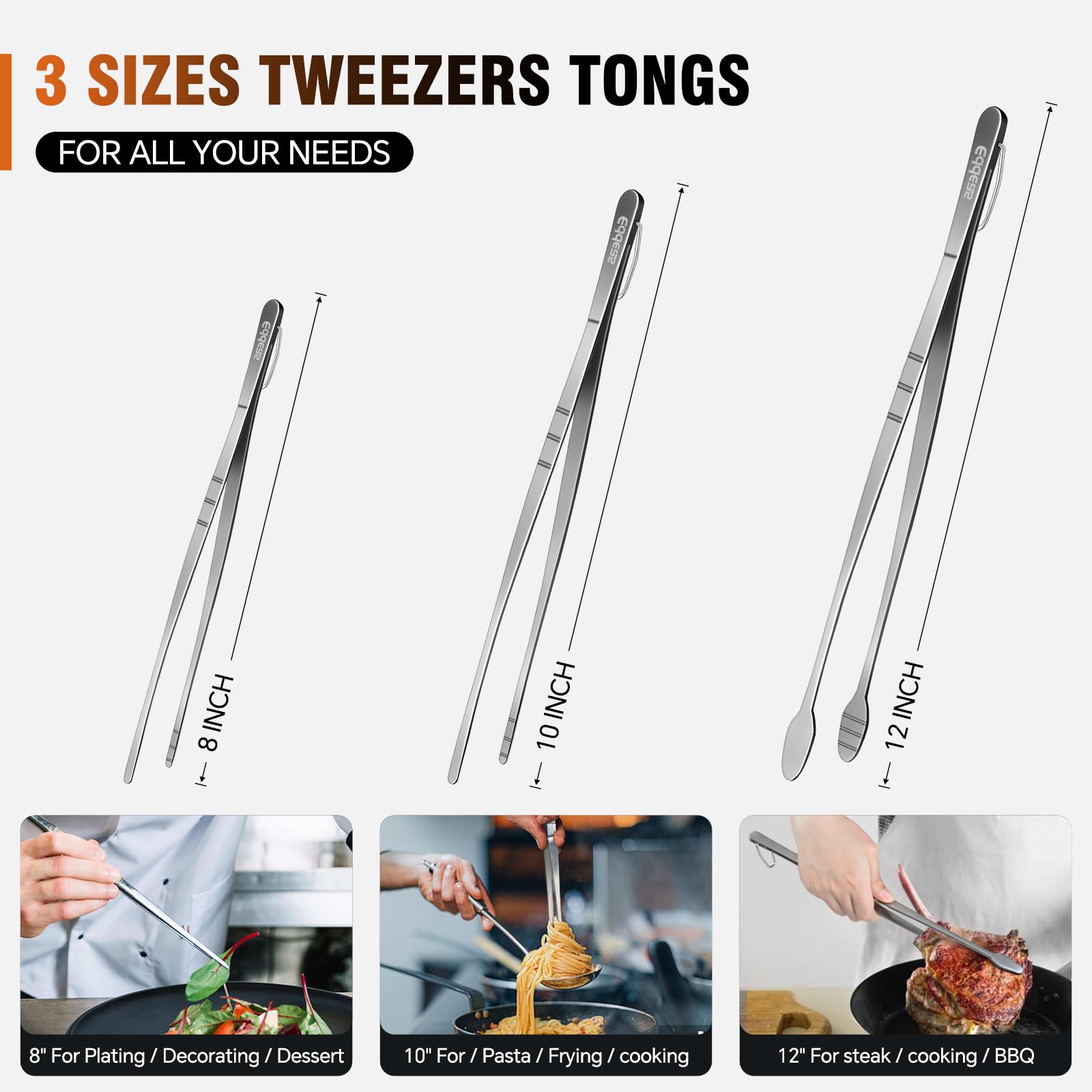 Eddeas pinzas cocina aptas para lavavajillas facilitan la limpieza.