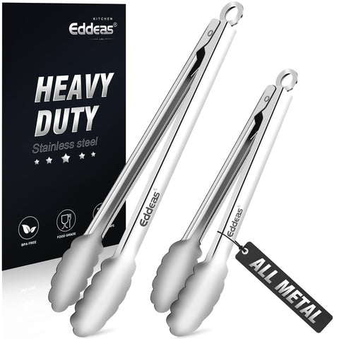 Pinzas Eddeas de 9 pulgadas para voltear carnes con control.