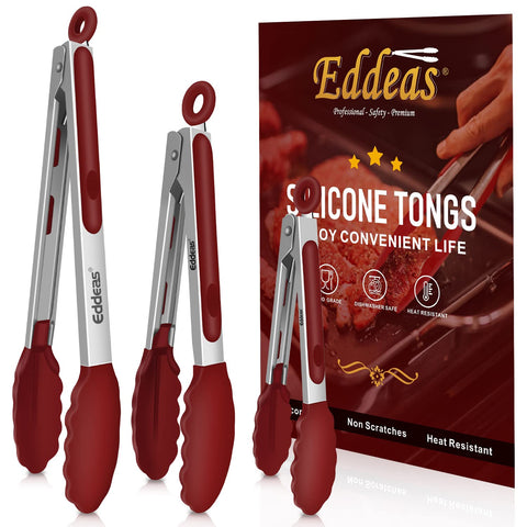 Eddeas pinzas cocina, punta silicona, protege sartenes antiadherentes.