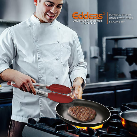 Eddeas pinzas cocina, aptas para barbacoa, uso versátil.