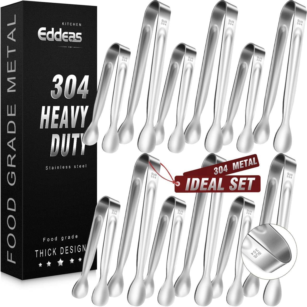 Pinzas Eddeas para hielo de 6 pulgadas, precisión al servir cubos.