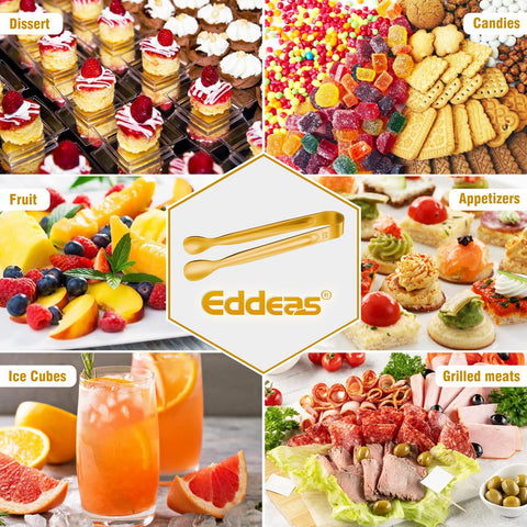 Pinzas Eddeas mini para café-bar oro, maneja mini porciones con higiene