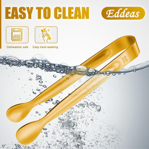 Pinzas Eddeas mini postres oro, servicio elegante y cómodo
