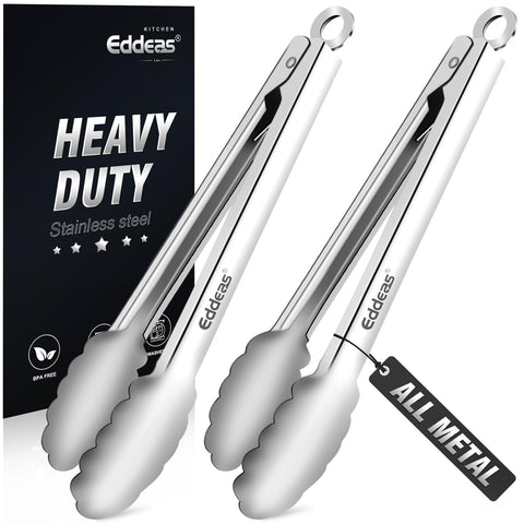 Pinzas Eddeas de 9 pulgadas para cocina, diseño compacto y útil para ensaladas.