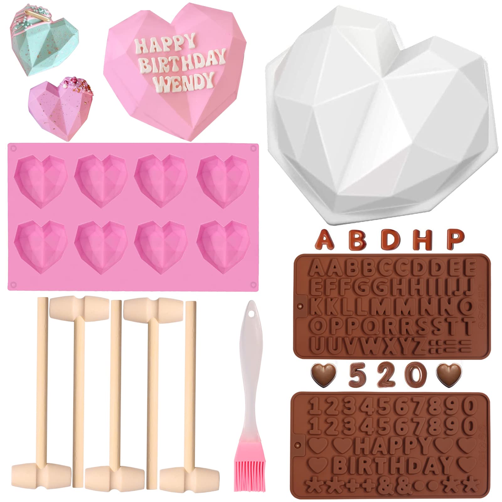 Molde EddHomes corazón rompible grande para chocolate, ideal para regalos dulces de San Valentín.