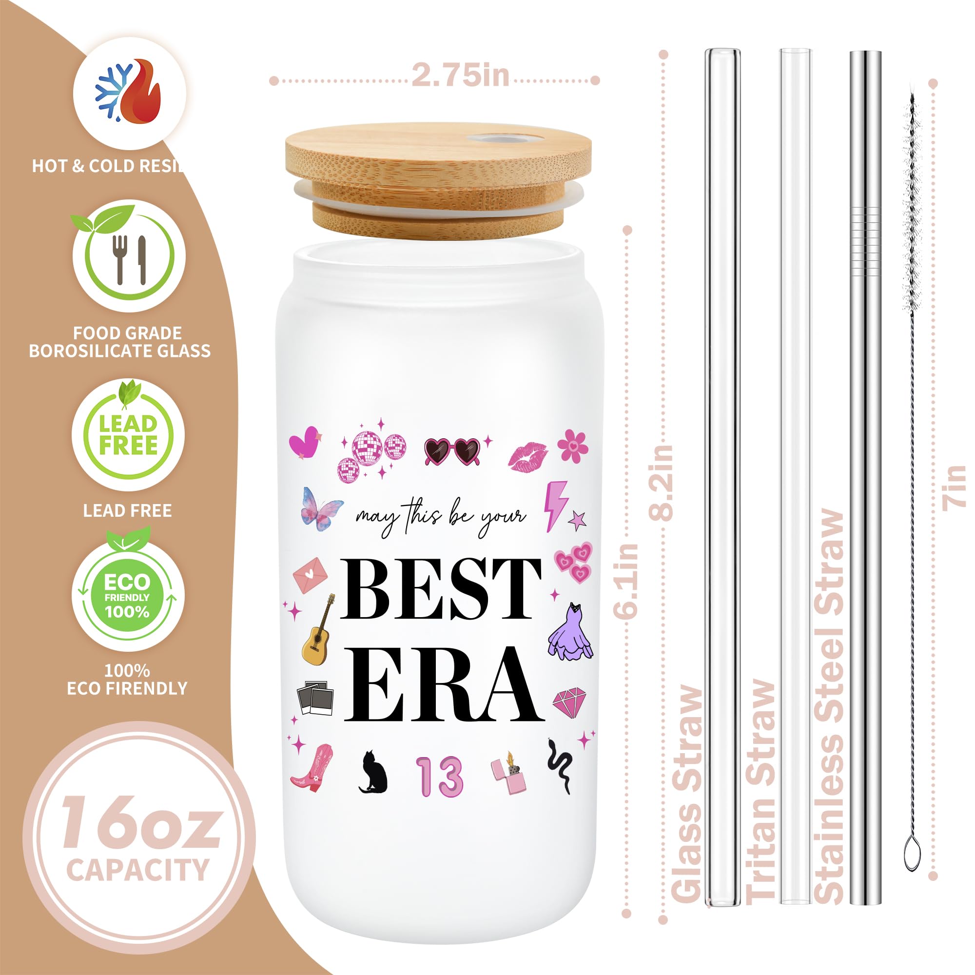 Pajillas de vidrio, acero y Tritan para vaso Eddirayla, opción ecológica y durable.