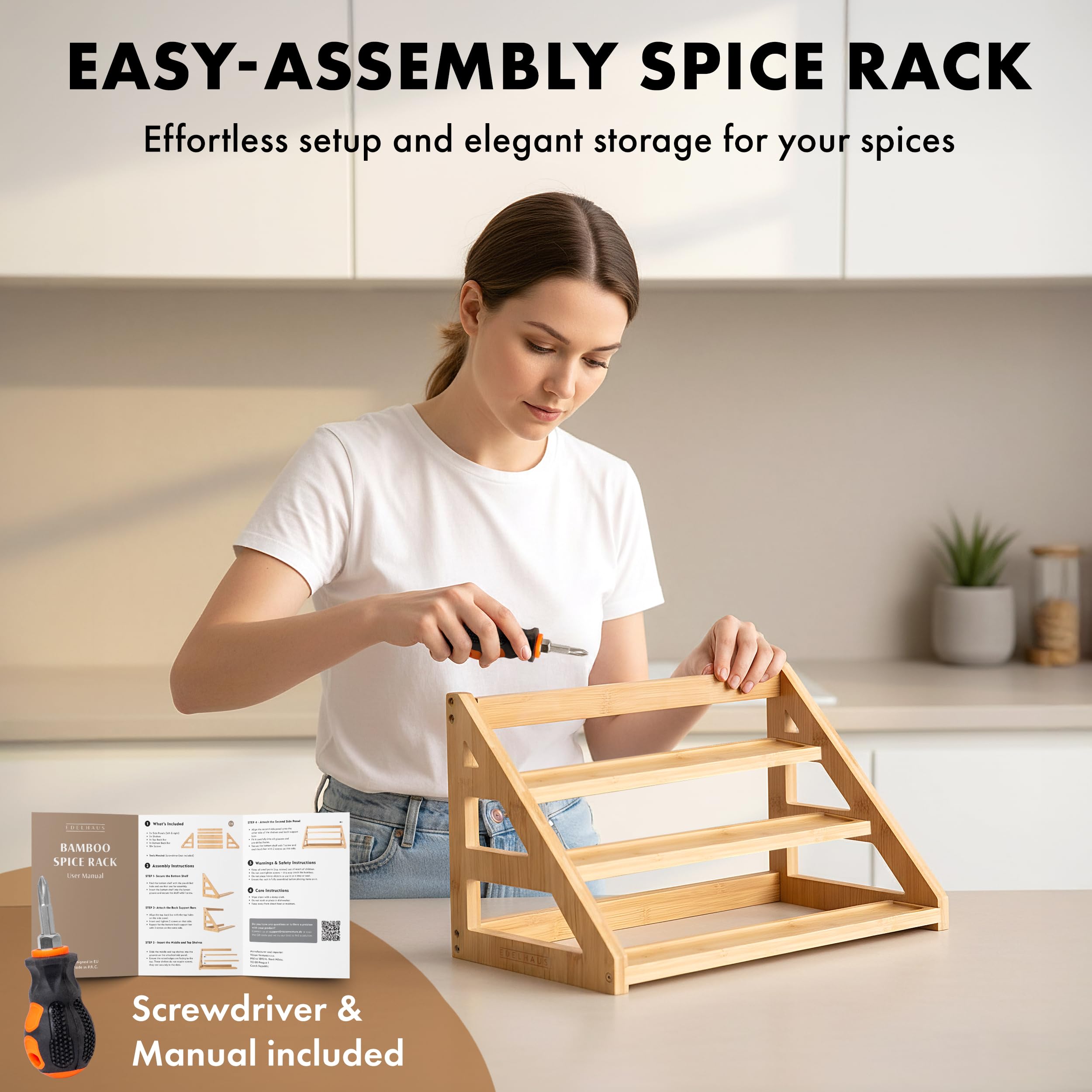 EdelHaus especiero de bambú, ideal para especias y otros artículos domésticos.