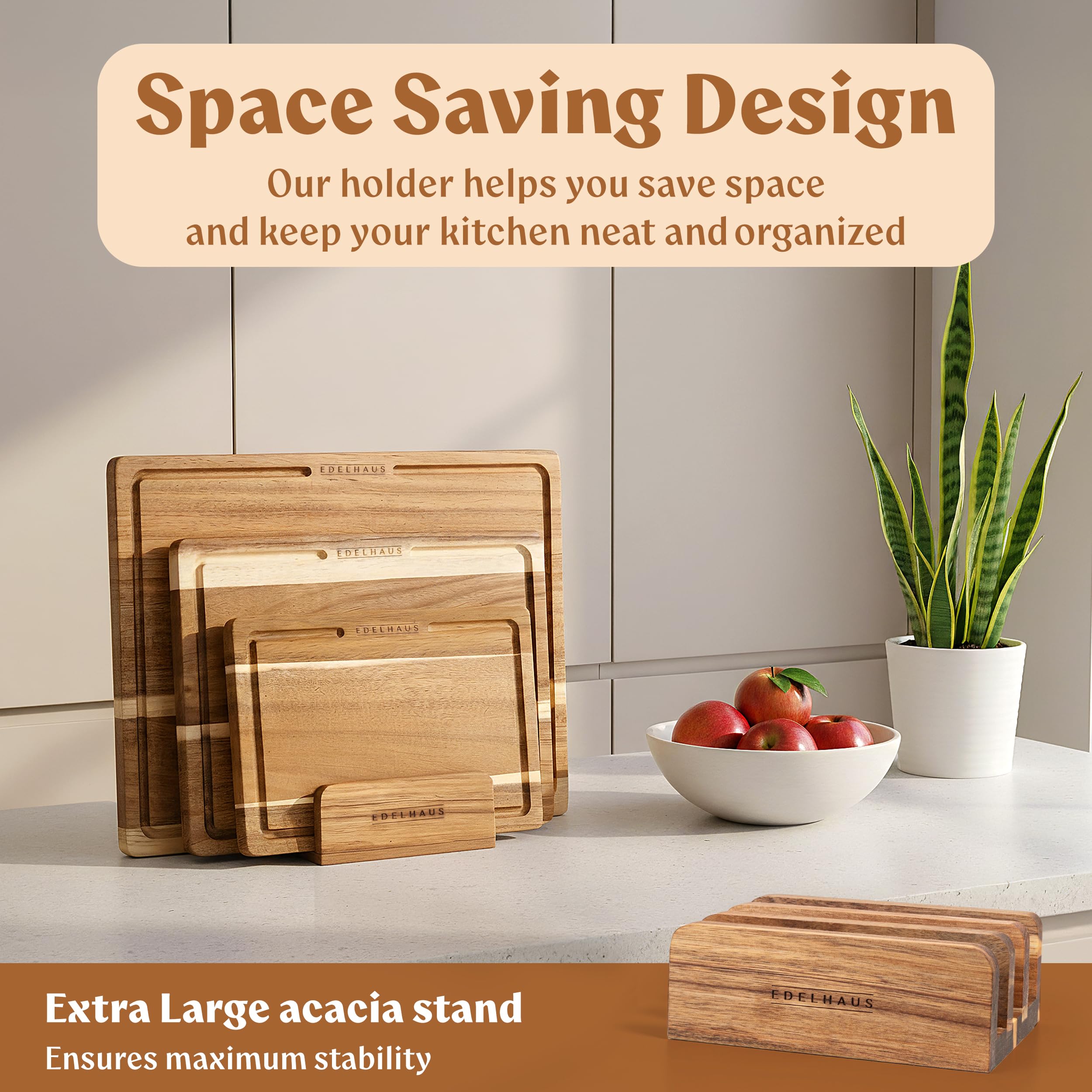 EDELHAUS tabla para charcutería de acacia, presentación elegante.
