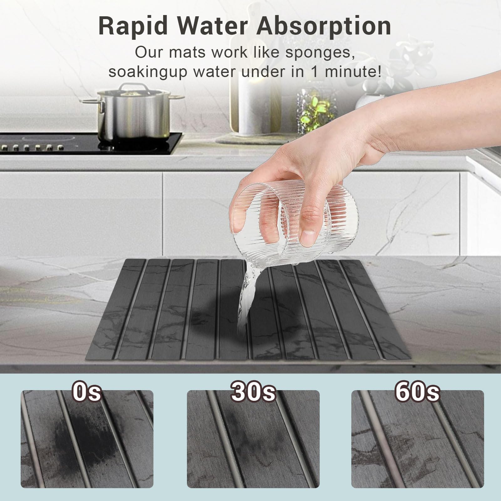 EdenEcho mat plegable para baño, absorbe y guarda fácilmente.
