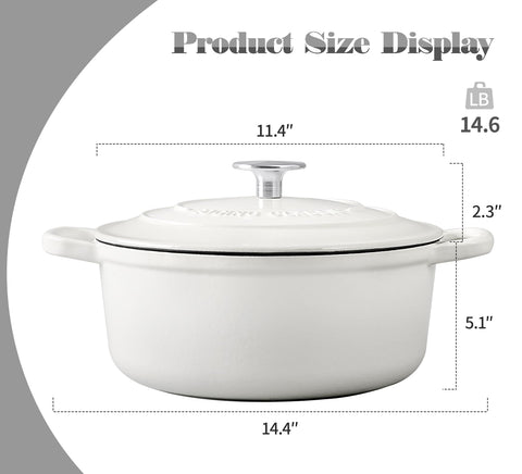 Olla EDGING CASTING de hierro esmaltado 7qt, superficie brillante para cocción uniforme