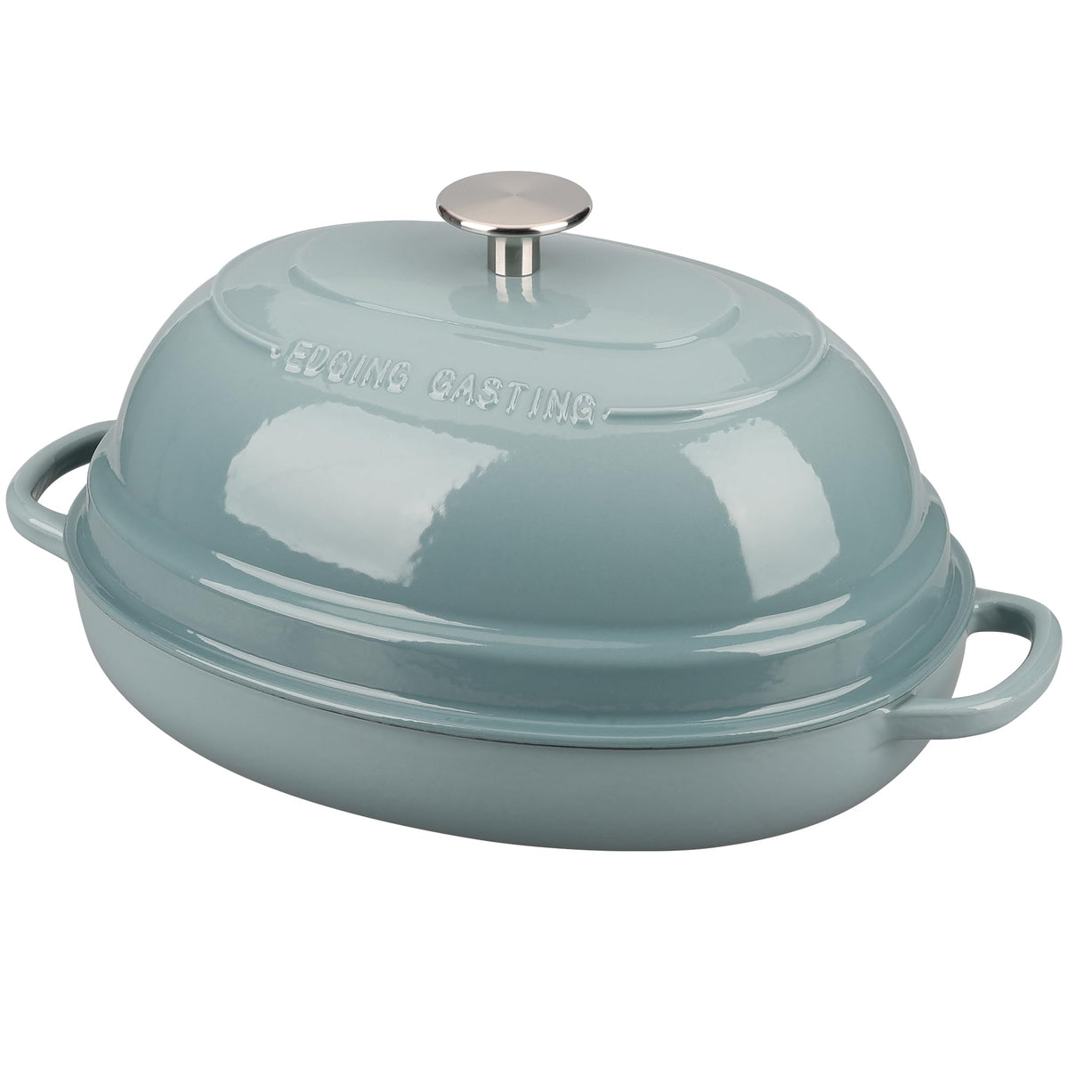 Olla EDGING CASTING de hierro esmaltado oval con tapa para pan artesanal