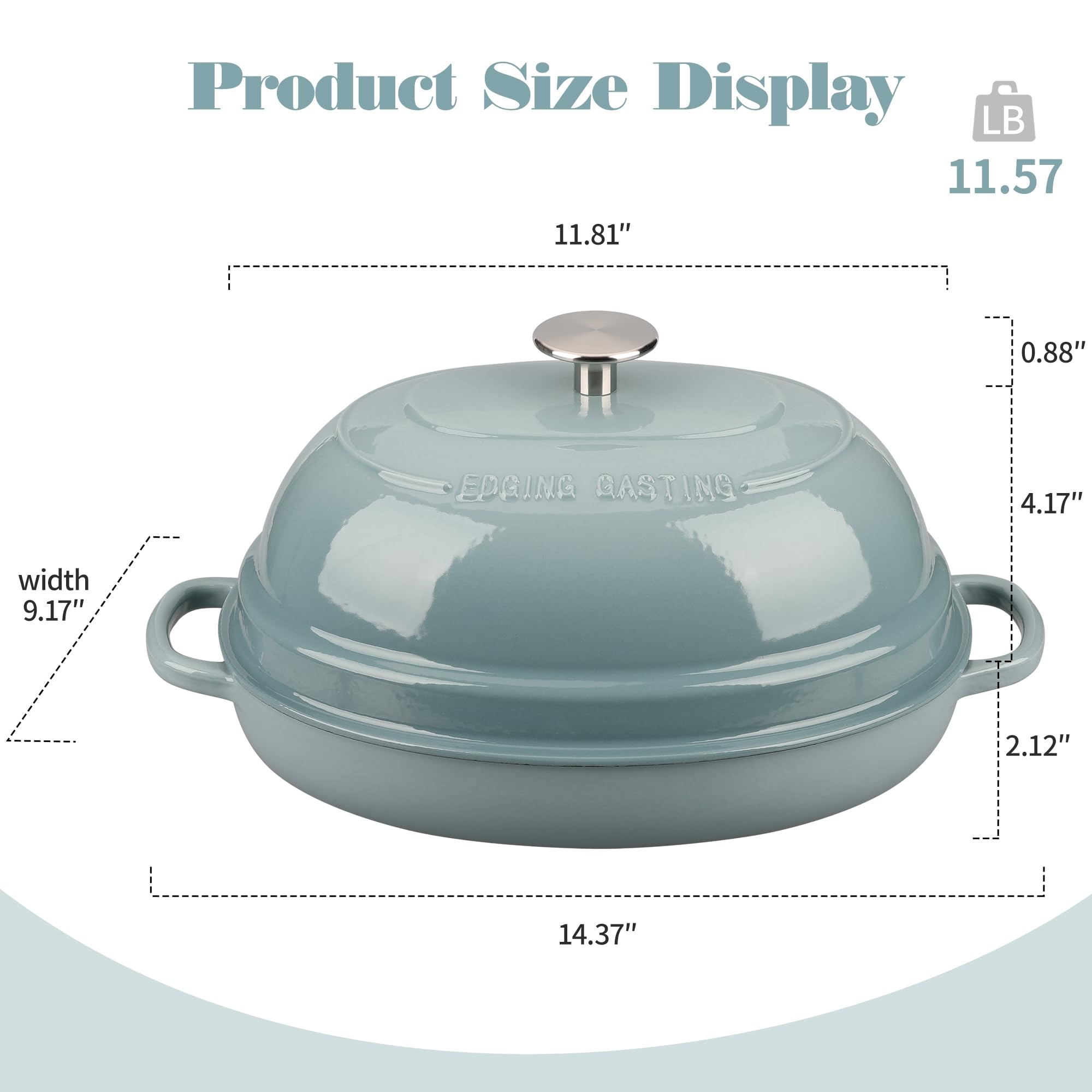 Olla EDGING CASTING para pan artesanal, hierro esmaltado 6 qt