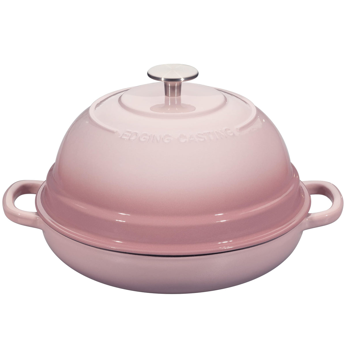 Olla EDGING CASTING esmaltada rosa con tapa para hornear pan casero