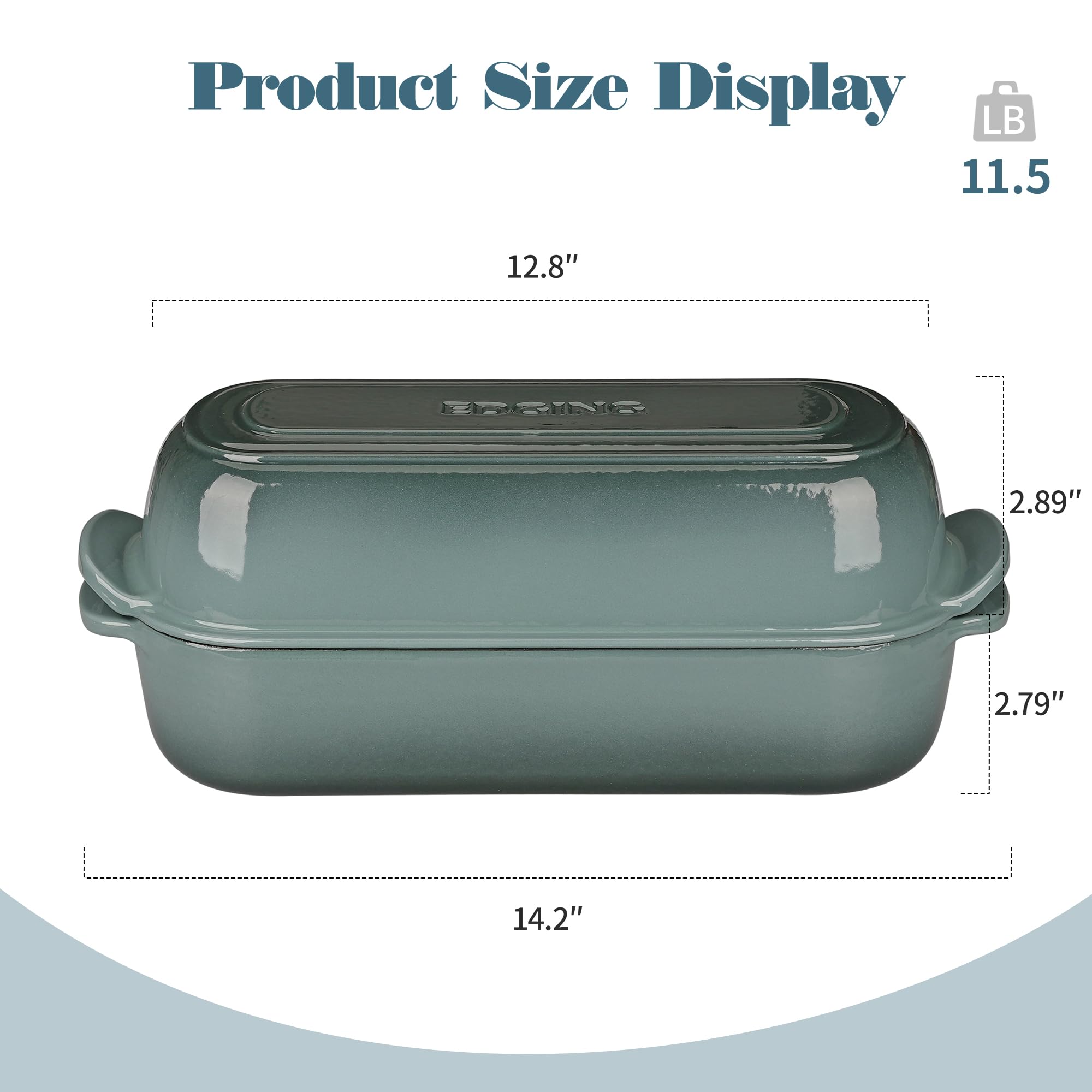 EDGING CASTING, pan con tapa esmaltado – mantiene humedad para una miga suave.