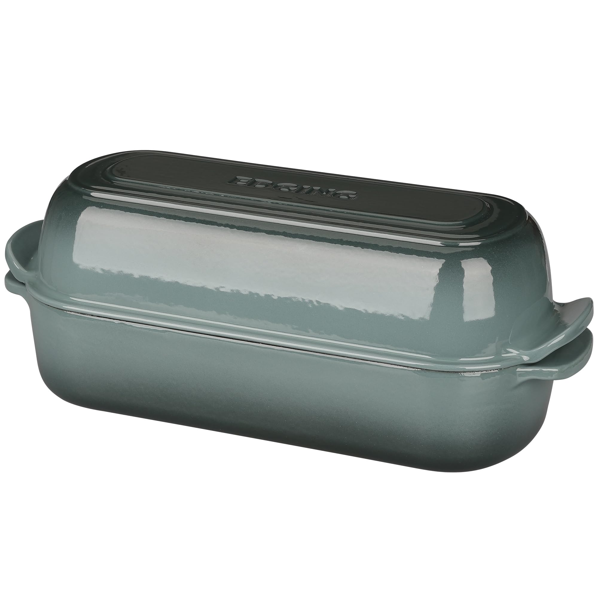 EDGING CASTING, pan de hierro esmaltado rectangular para hornear pan artesano con borde crujiente.