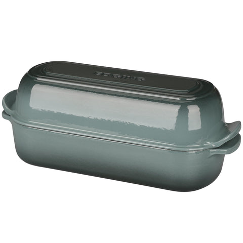 EDGING CASTING, pan de hierro esmaltado rectangular para hornear pan artesano con borde crujiente.