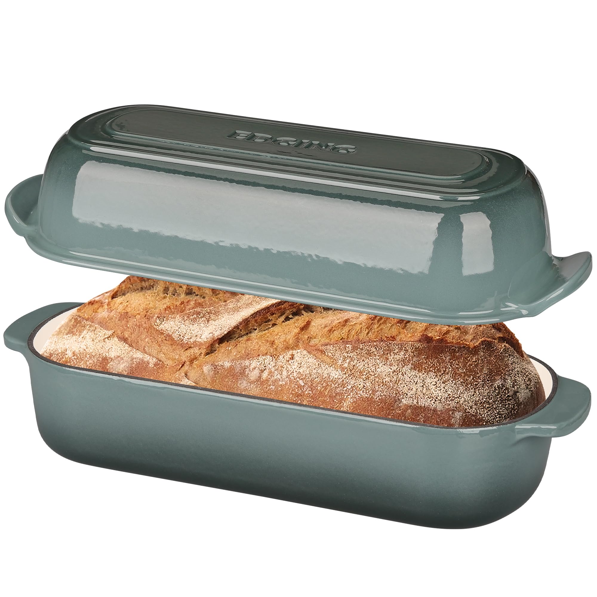 EDGING CASTING, pan de molde esmaltado 12,5x5,5 pulgadas para pan casero uniforme.