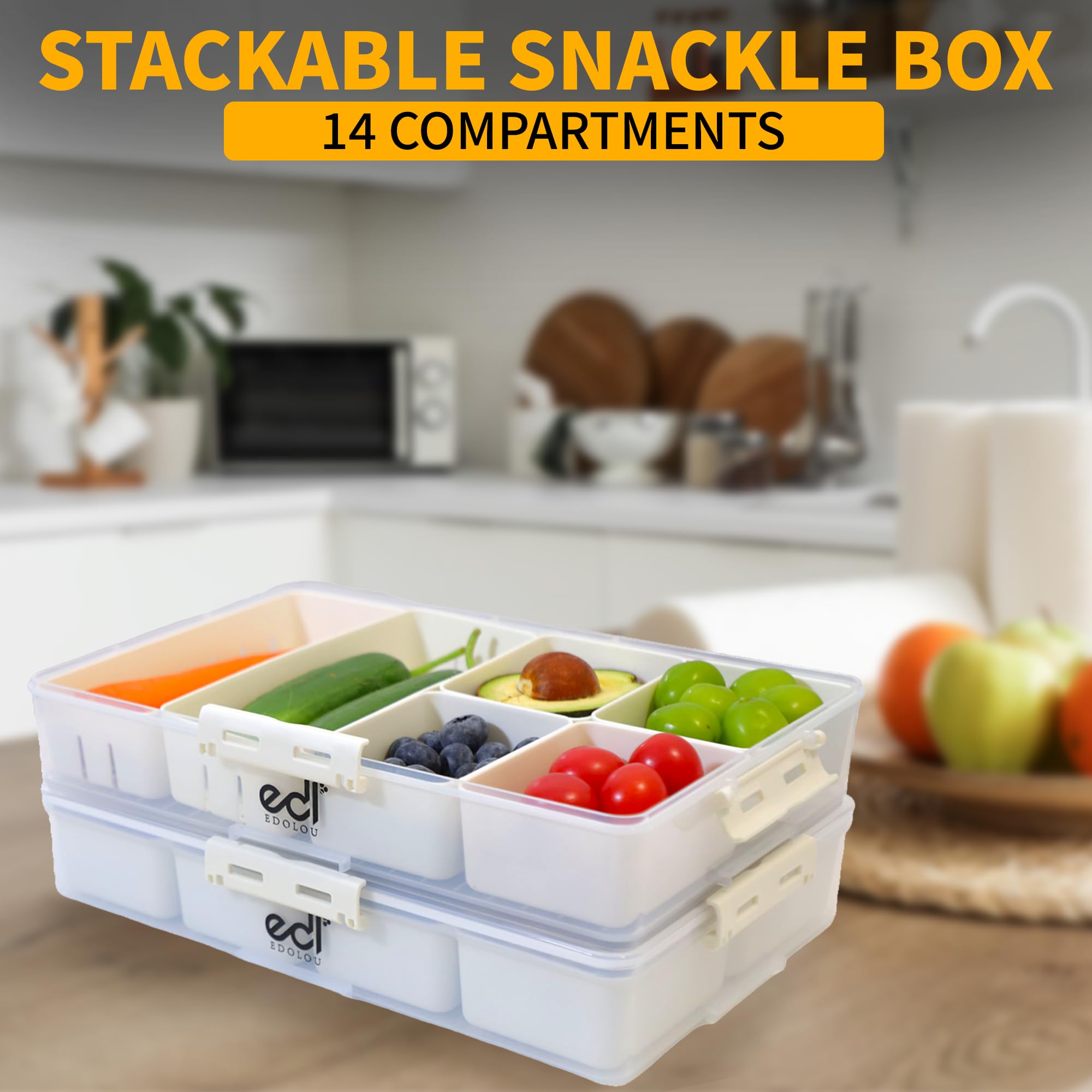EDOLOU organizador apilable para maximizar espacio en la nevera