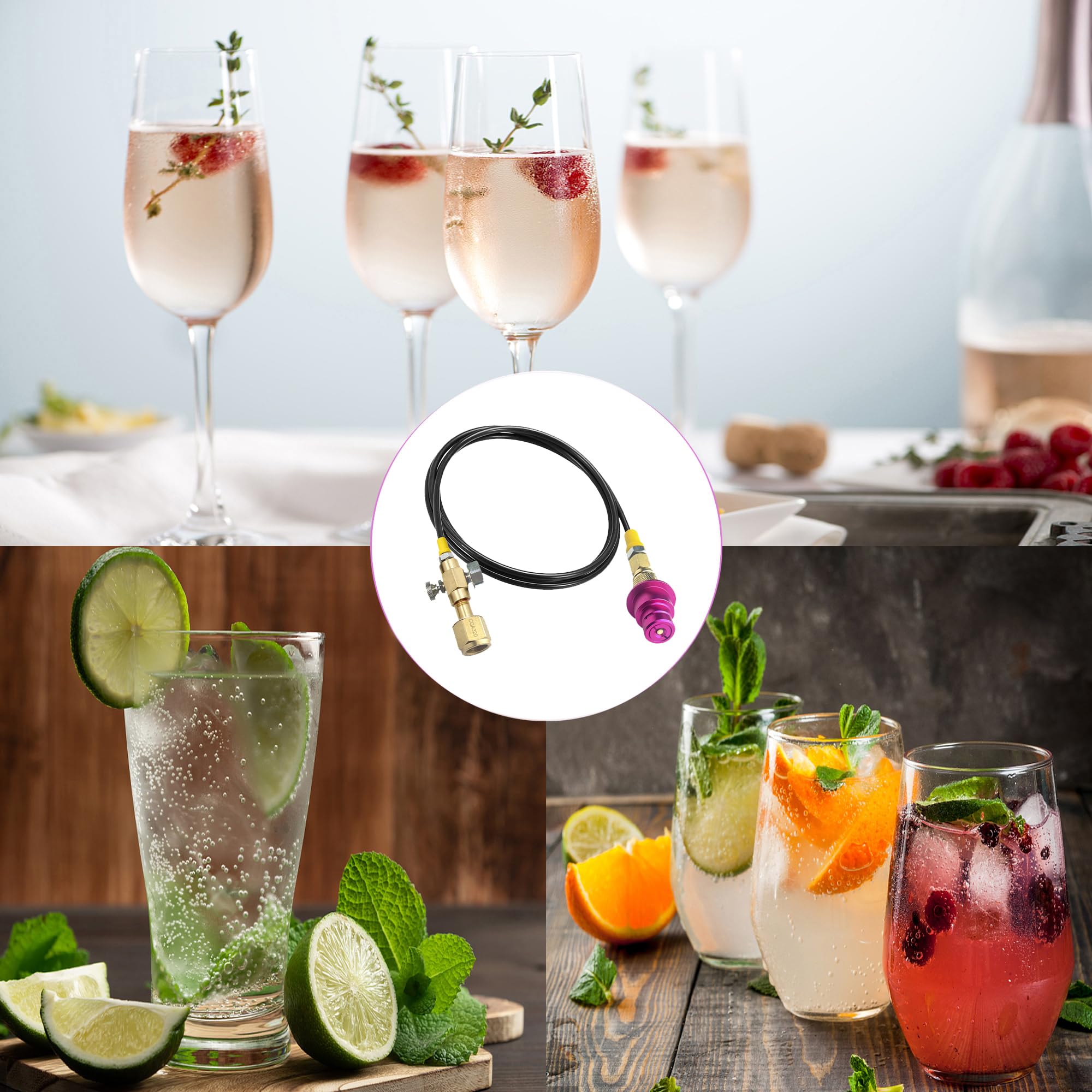 Edsumey kit de conexión CO2 con purga incluida, opción eficiente para bebidas carbonatadas.