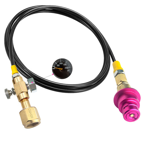 Edsumey manguera CO2 CGA320 de 60 pulgadas lista para conectar un tanque externo a la máquina de soda.