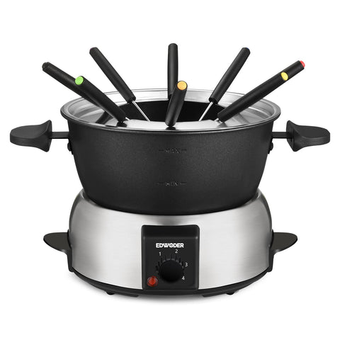 EDWODER pote fondue eléctrico de 2 cuartos para derretir queso y chocolate.