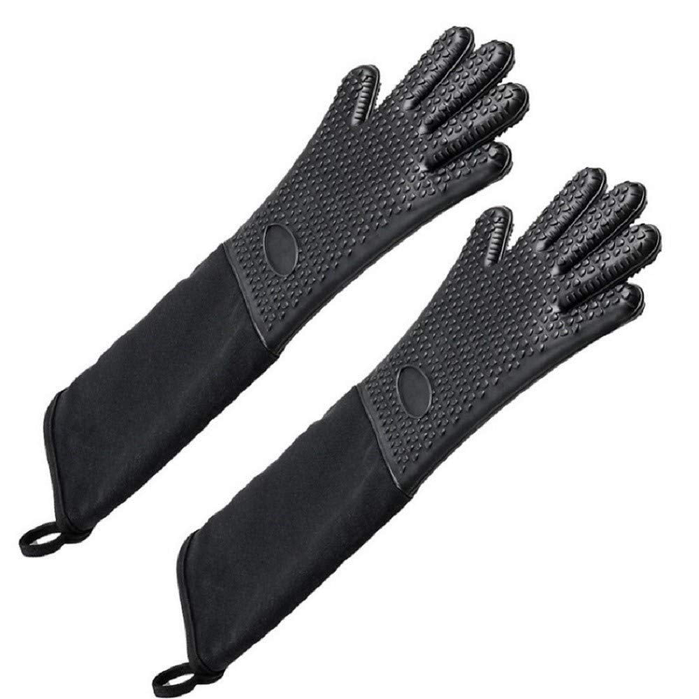 Guantes EFAGL de silicona ultra largos protegen ante quemaduras en la cocina