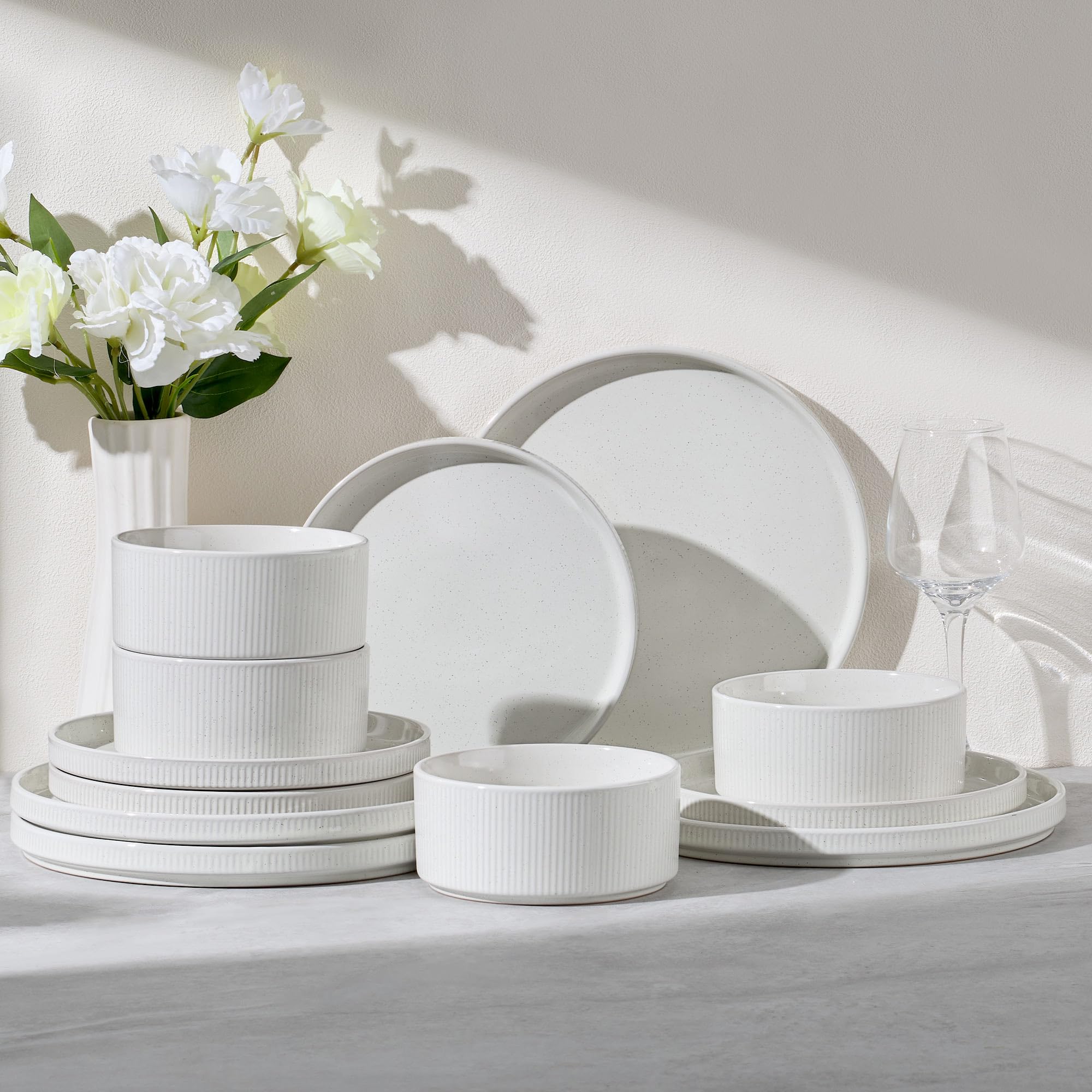 Conjunto E-far de 12 piezas para comidas diarias, duradero y práctico.