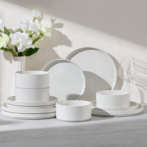 Conjunto E-far de 12 piezas para comidas diarias, duradero y práctico.