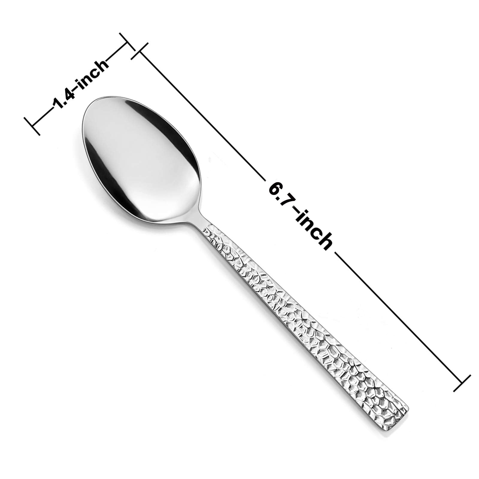 Cucharas de té E-far con mango cuadrado, diseño moderno y resistente.
