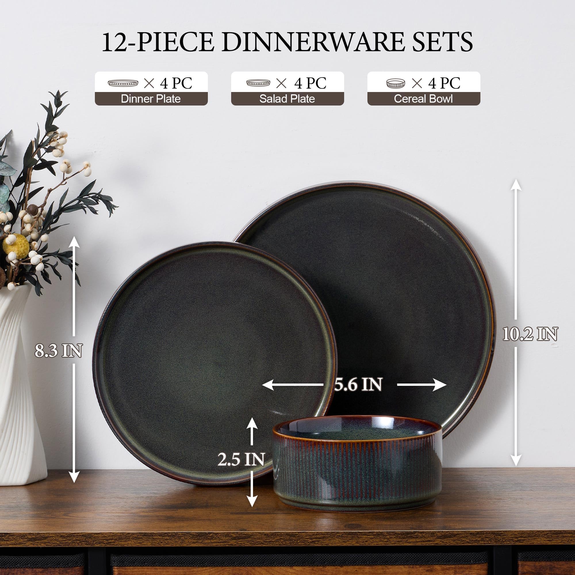 E-far plato llano de 26 cm, perfecto para platos principales