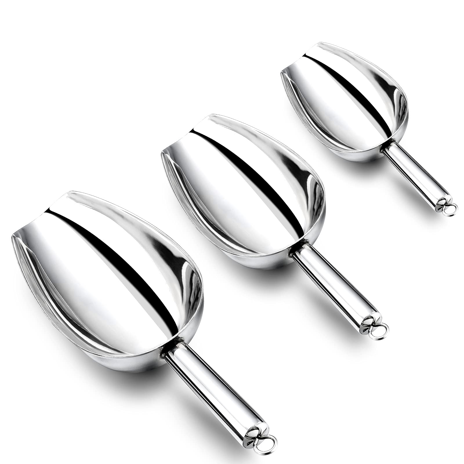 Cucharas medidoras E-far, acero inoxidable, acabado espejo, para medir ingredientes