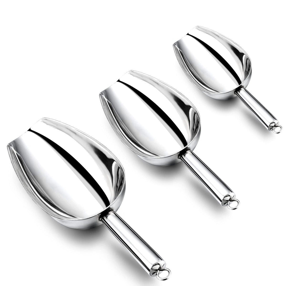 Cucharas medidoras E-far, acero inoxidable, acabado espejo, para medir ingredientes