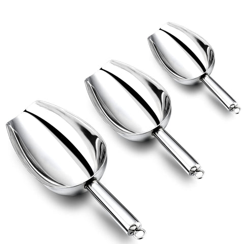 Cucharas medidoras E-far, acero inoxidable, acabado espejo, para medir ingredientes