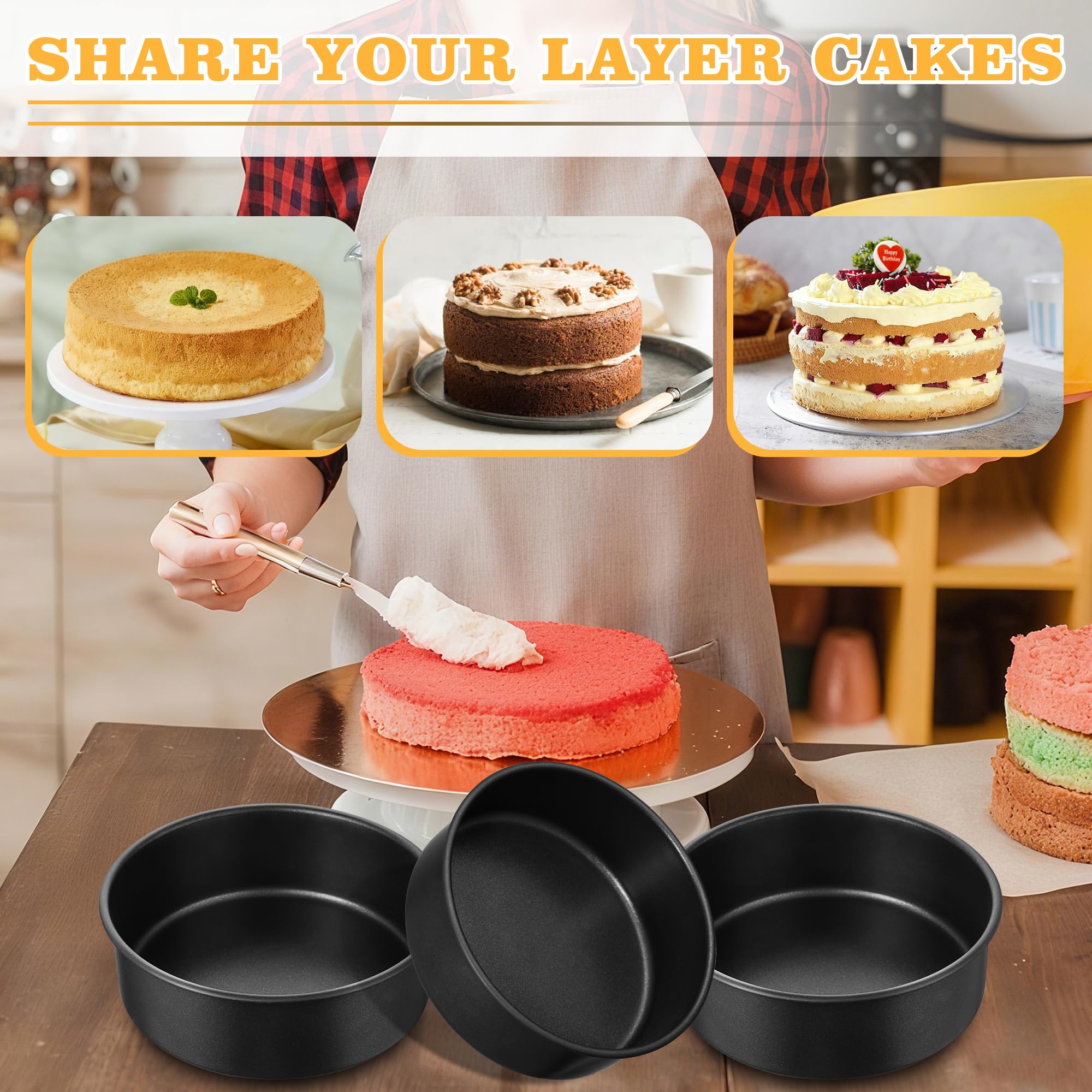 E-far juego de 3 moldes para pasteles en capas.