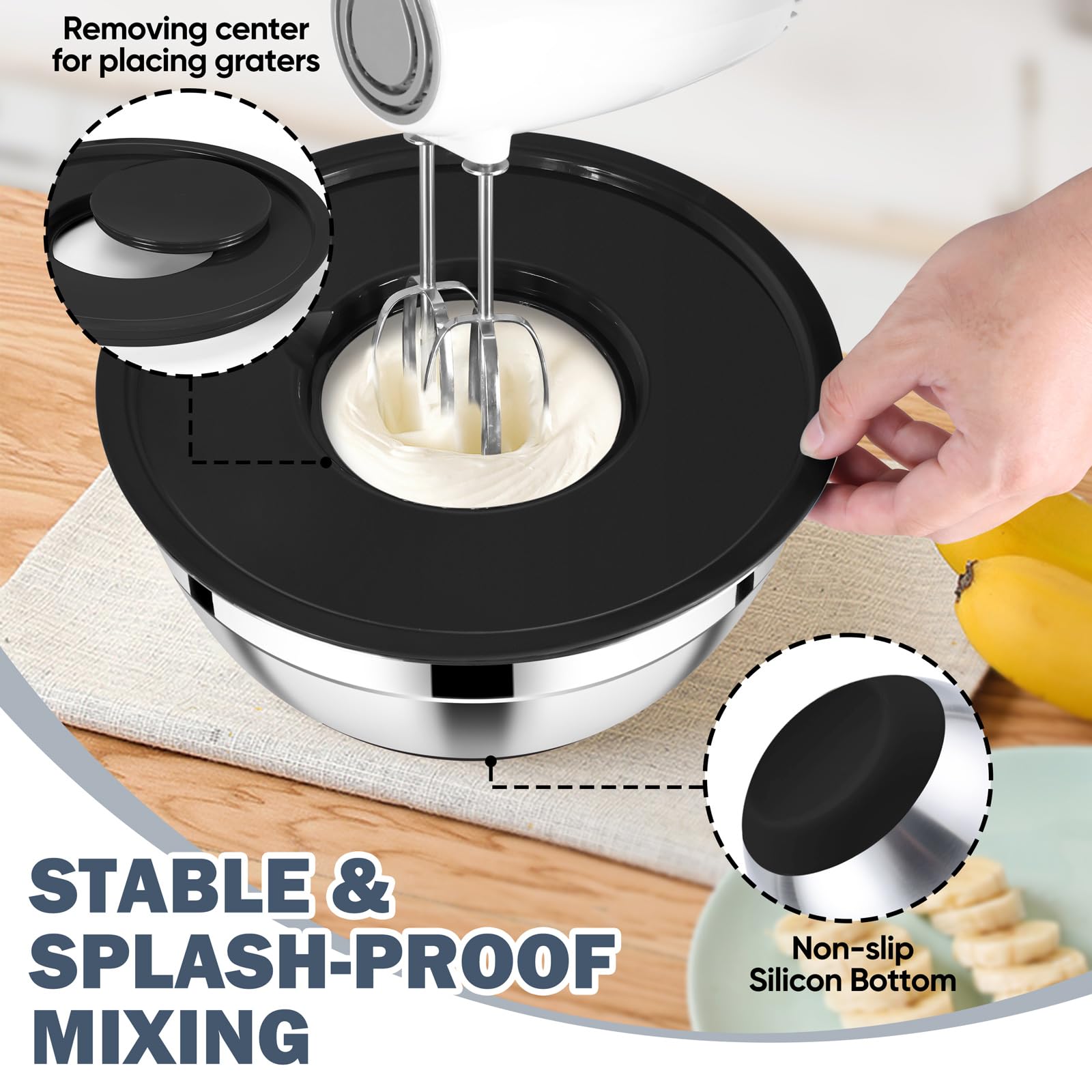 Tapas ajustables E-far para sellar sobras y conservar.