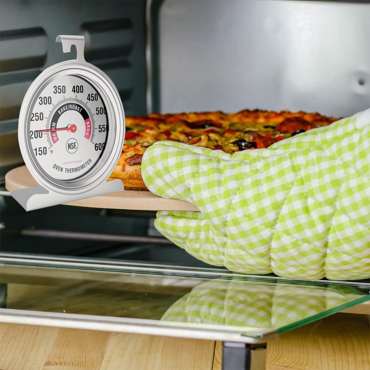 Efeng termómetro con carcasa inox y diseño resistente al calor.