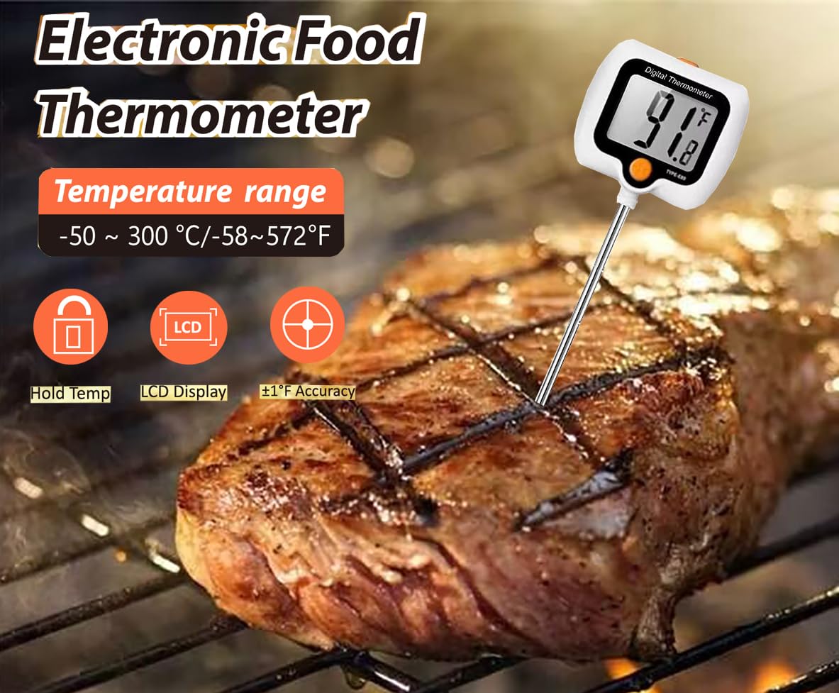 Termómetro efengcook con pantalla rotatoria para lectura desde cualquier ángulo.