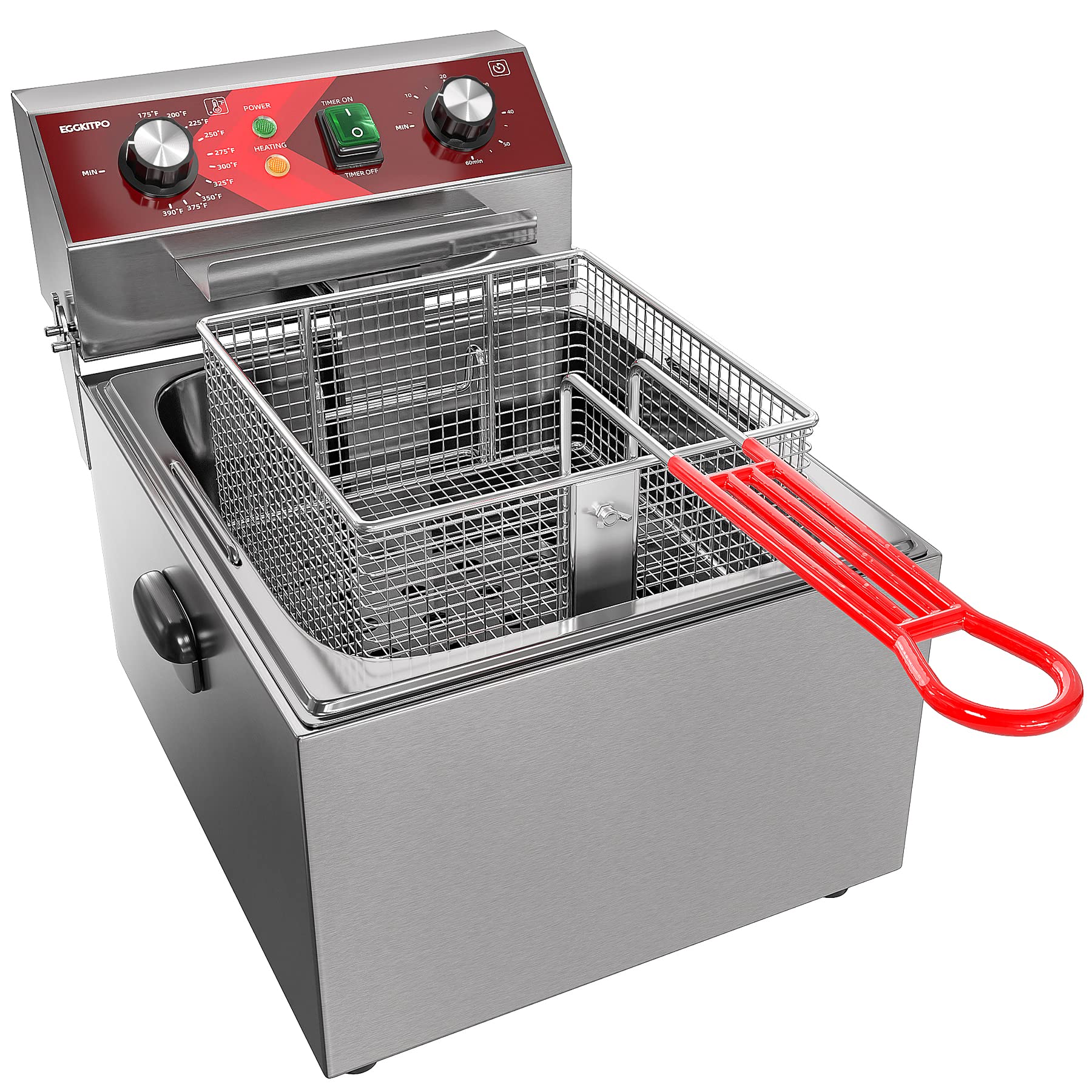 Freidora EGGKITPO de 10 L con tanque para frituras rápidas en casa
