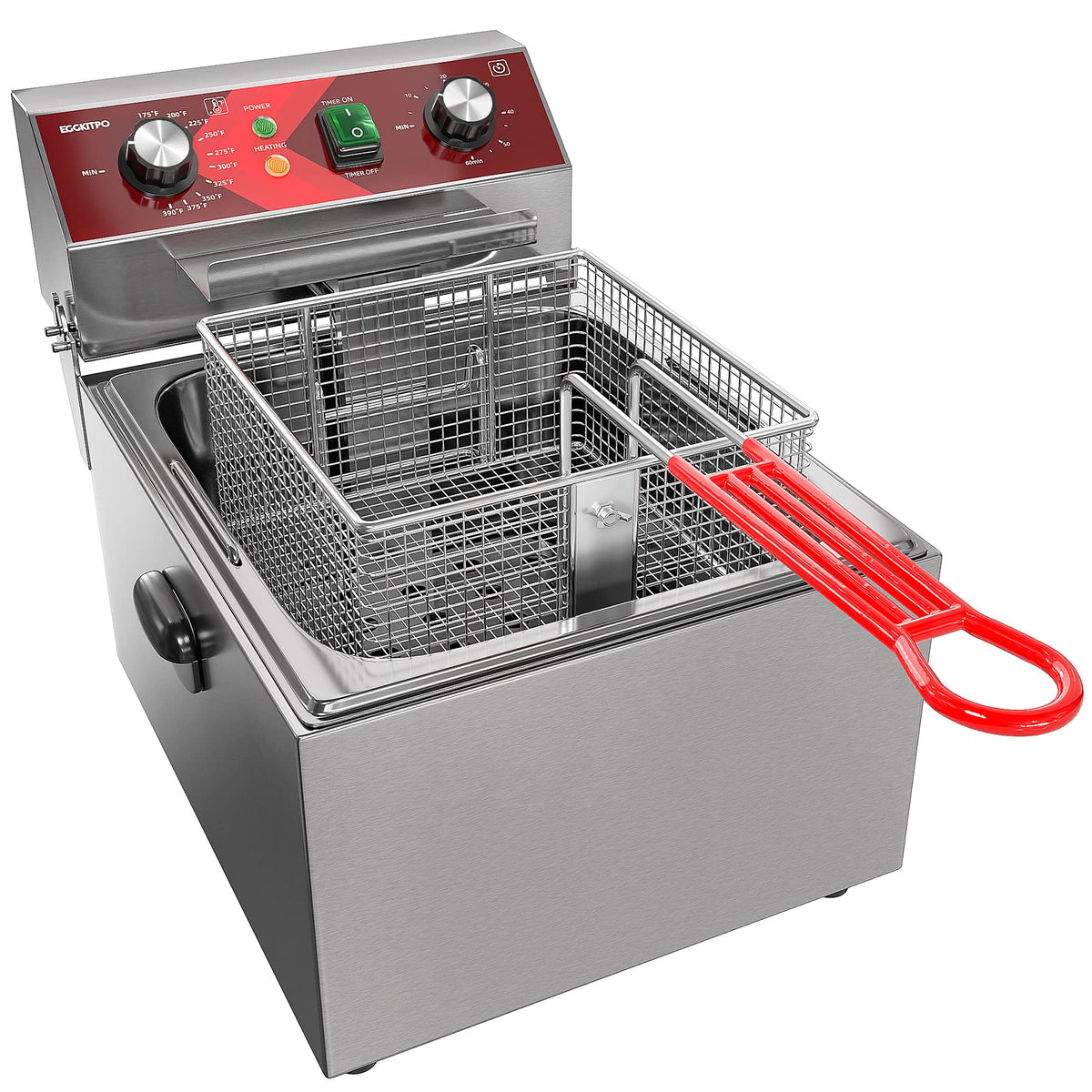 Freidora EGGKITPO de 10 L con tanque para frituras rápidas en casa