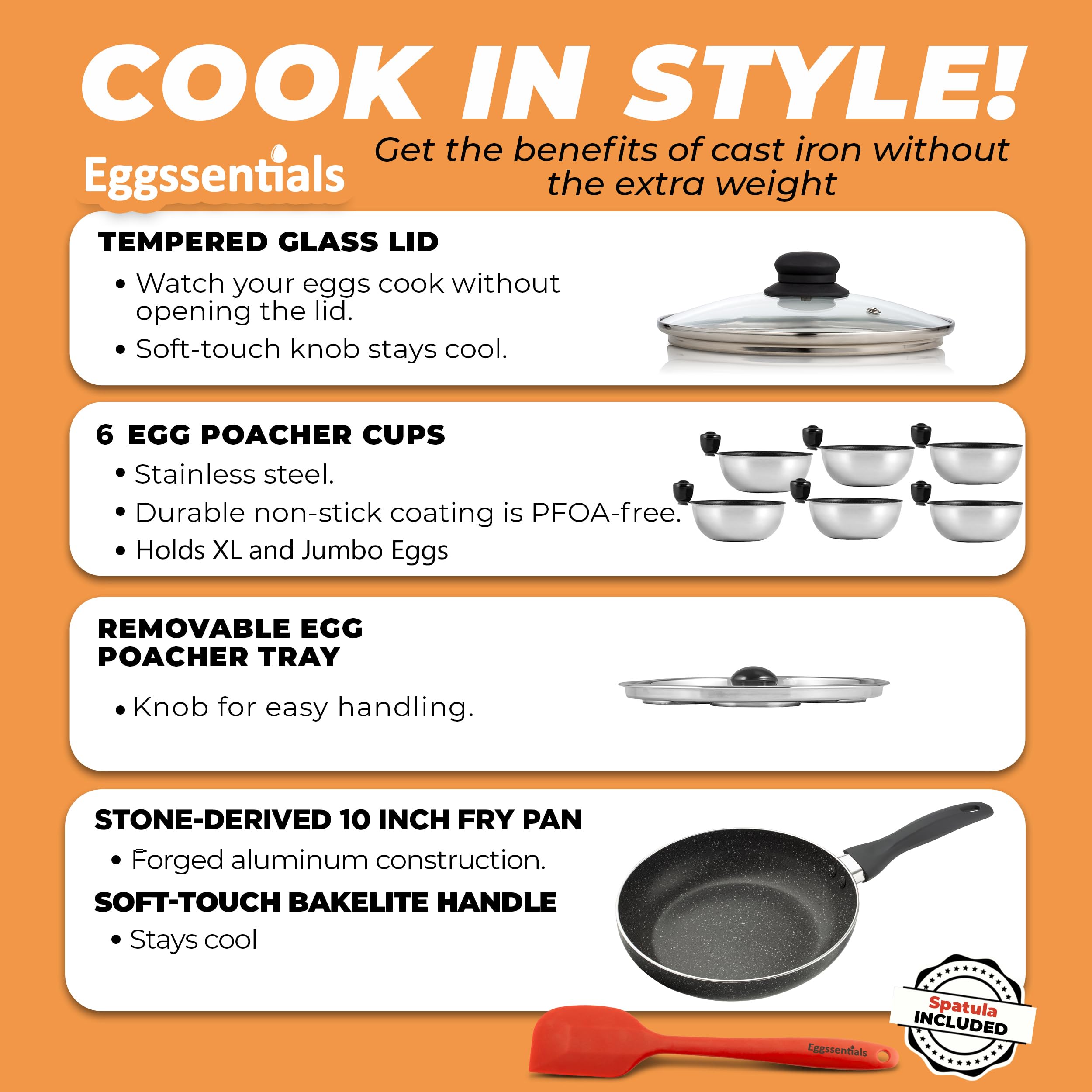 Eggssentials mango de bakelita ergonómico para manipular con comodidad