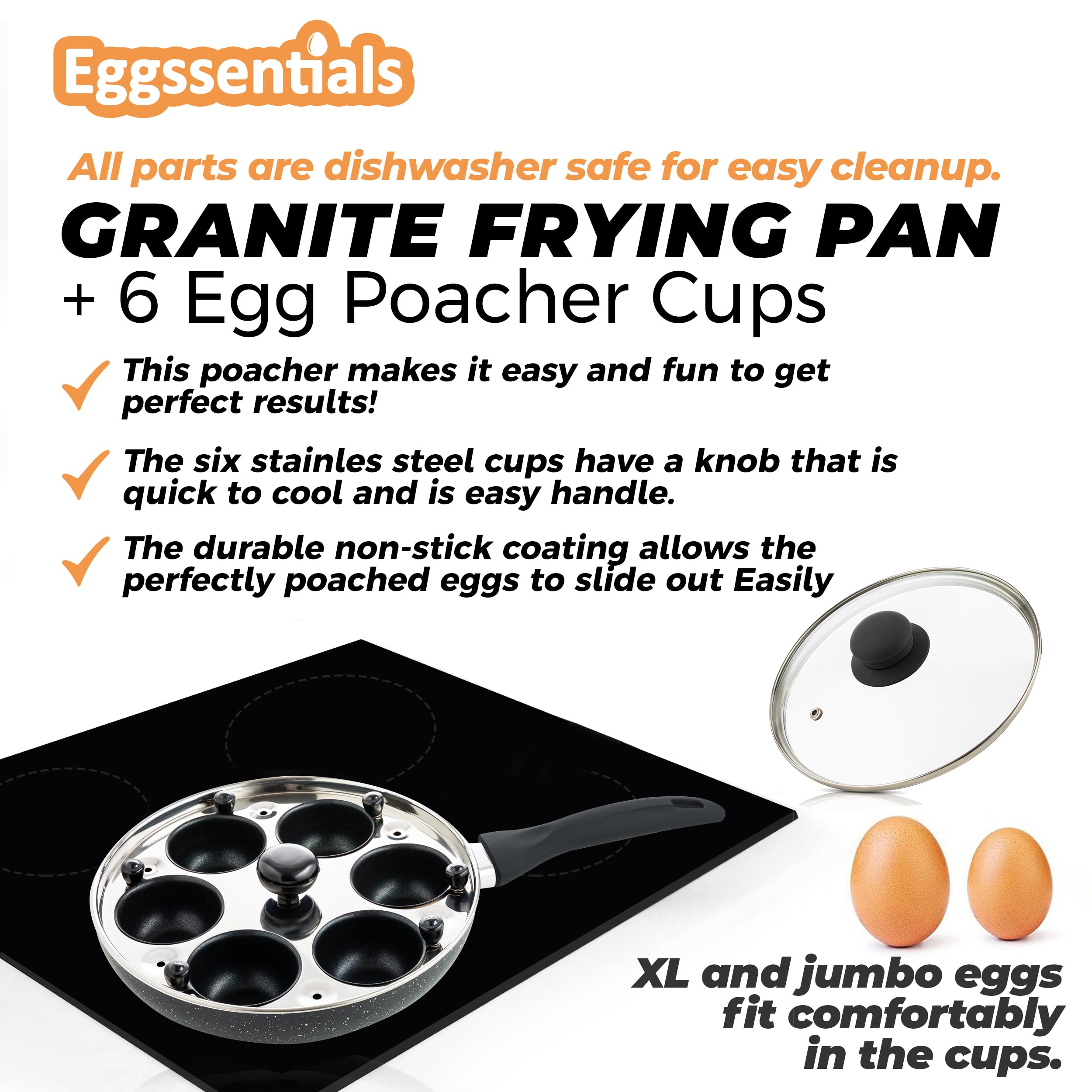 Eggssentials sartén granito antiadherente de 10 pulgadas para limpieza fácil