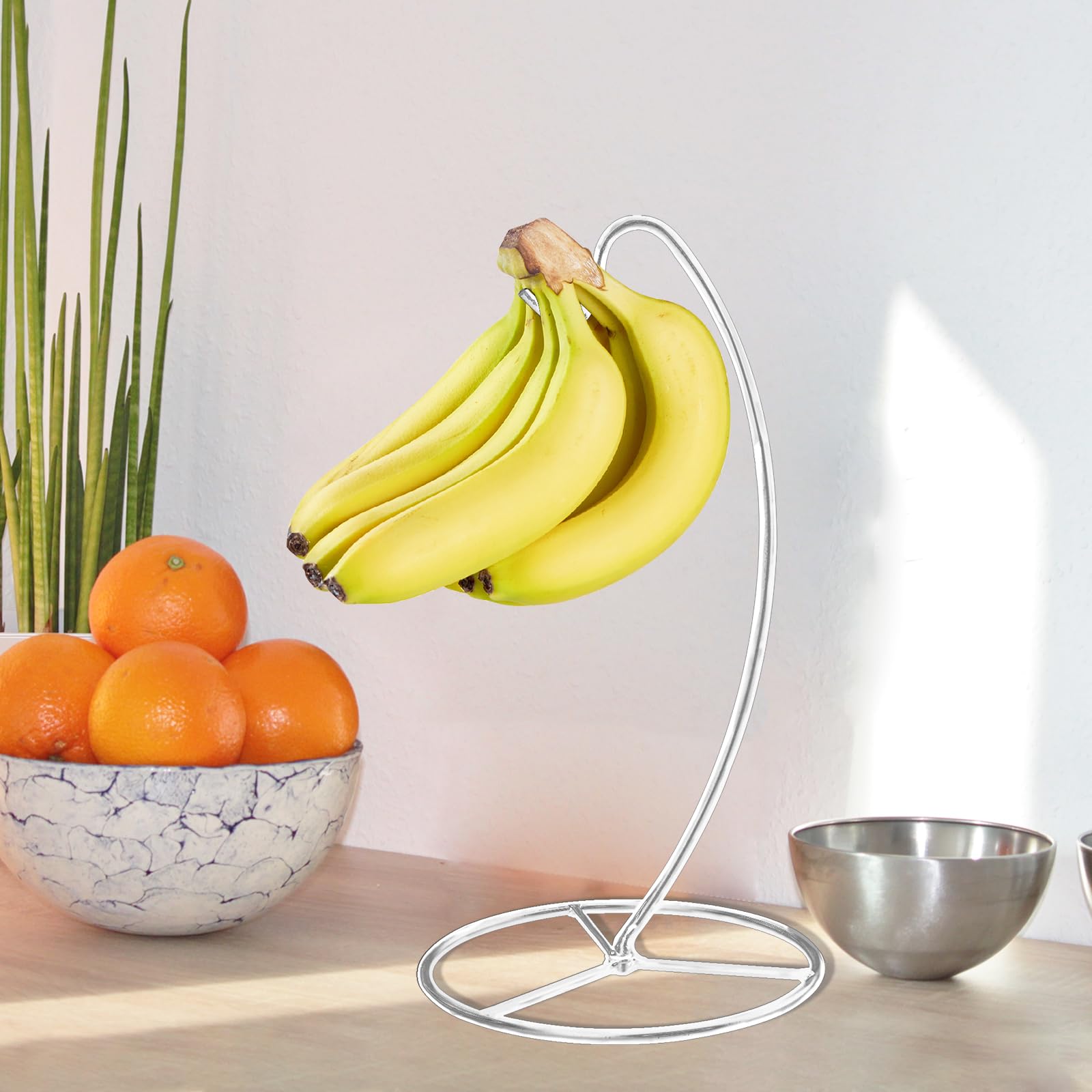 EGMEHOAD soporte plátanos negro, vista detallada, acabado moderno para la cocina.
