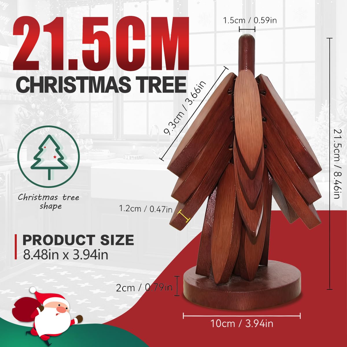 Diseño en árbol para proteger superficies y decorar la mesa.