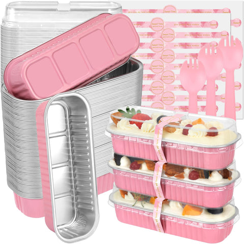 Moldes mini EgticHome rosas con tapas para porciones.