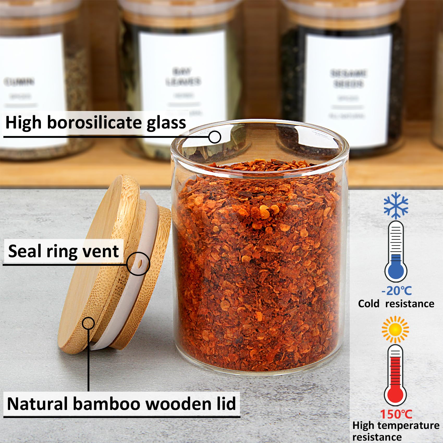 EgticHome frascos-vidrio-4oz: aptos para café, té y condimentos