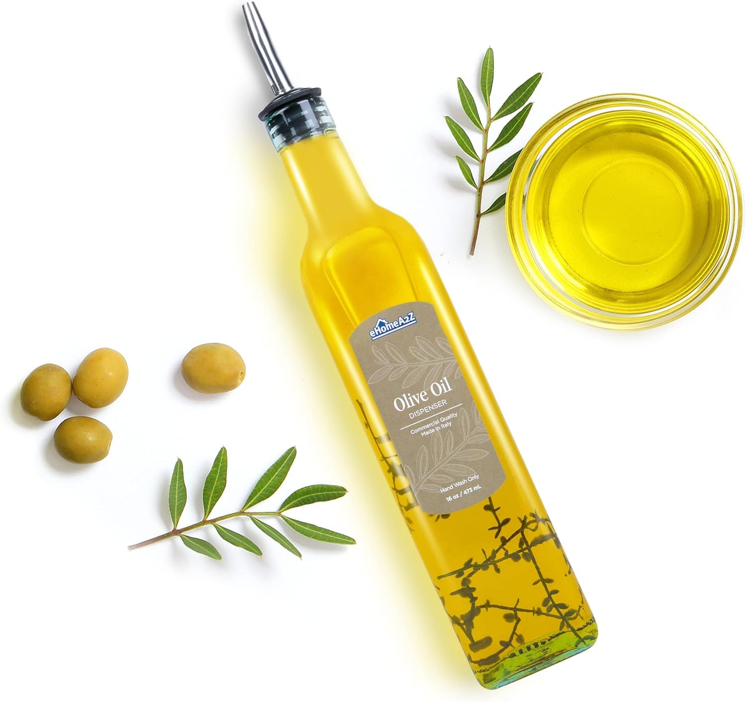 EHOMEA2Z aceitera italiana con pico de acero inoxidable para vertidos limpios.