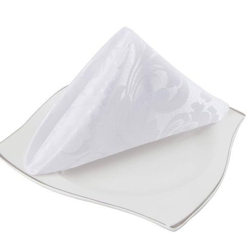 Servilletas EHouseHome Jacquard Damasco blancas, aportan elegancia a la mesa