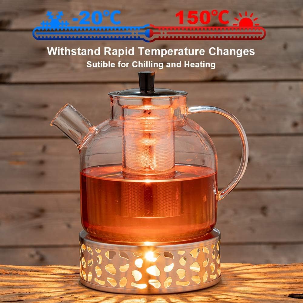 Ehugos tetera te floreciente con infusor removible para infusiones aromáticas.