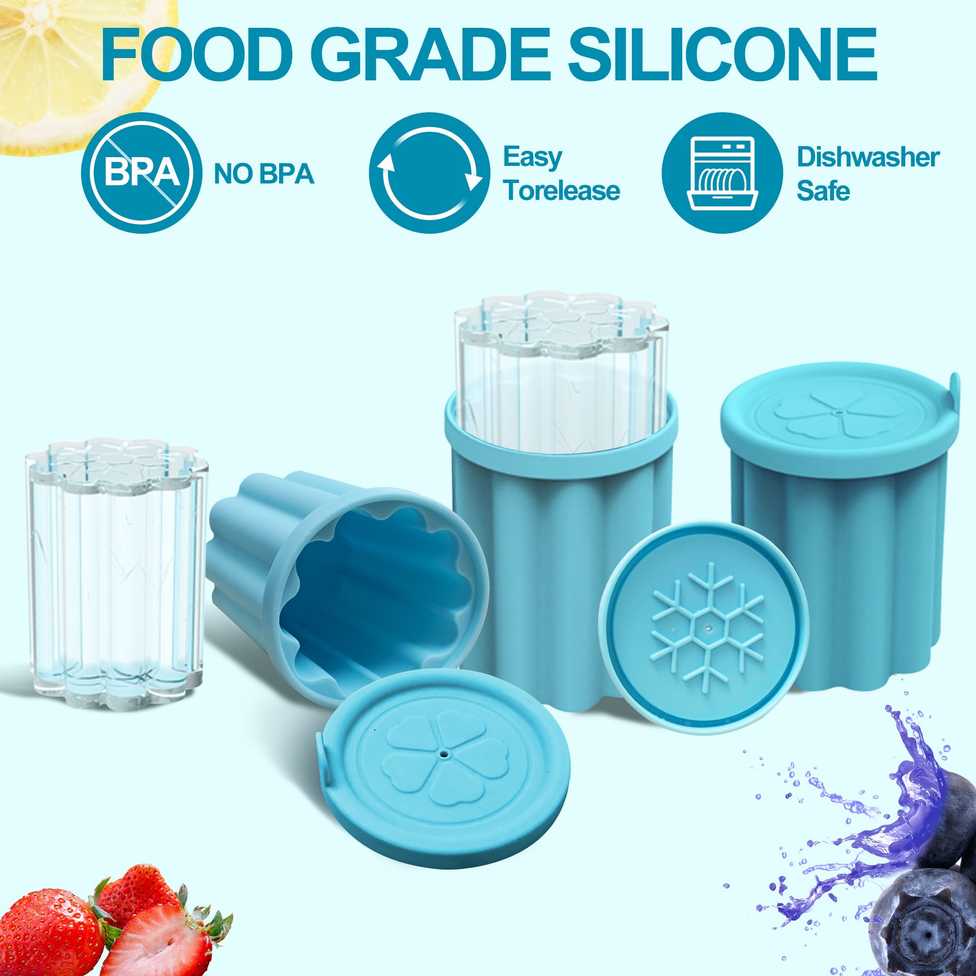 Ehzyaz cubos de hielo grandes de silicona para Owala FreeSip, enfriamiento rápido.