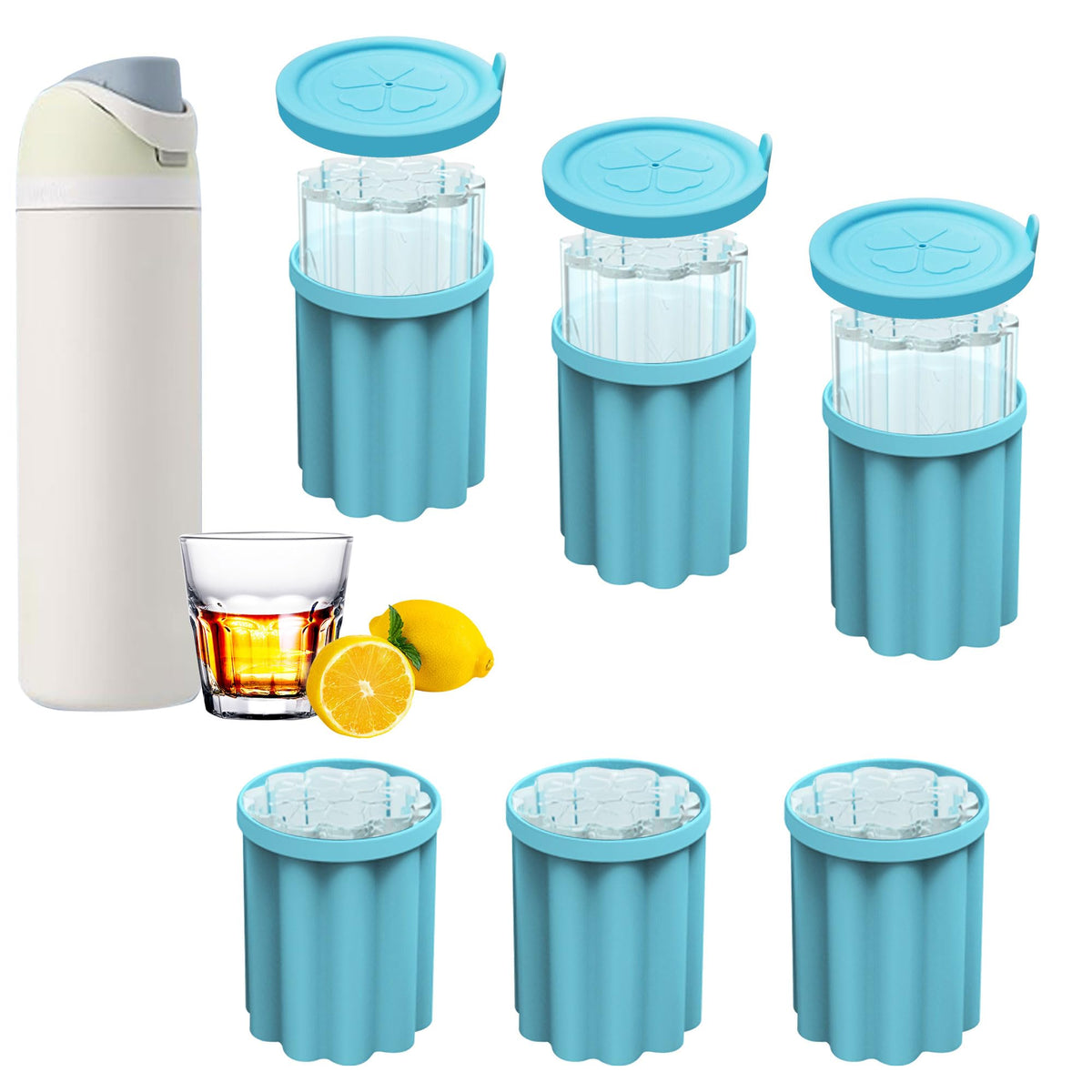 Ehzyaz molde de hielo de silicona para Owala FreeSip con tapa, liberación suave.